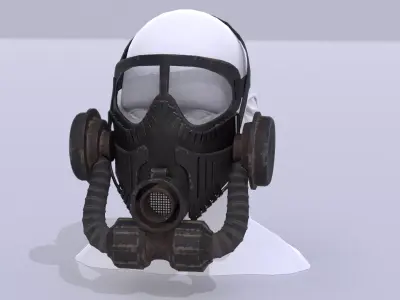 Gas Mask Low-poly 3D model 15