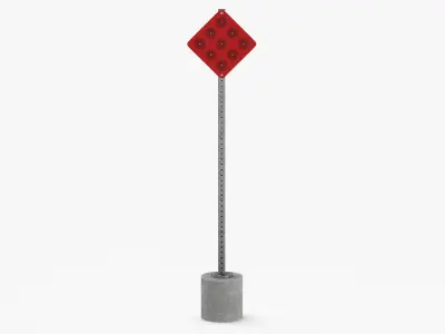 End of road Object marker Red and Yellow(1) 3D model