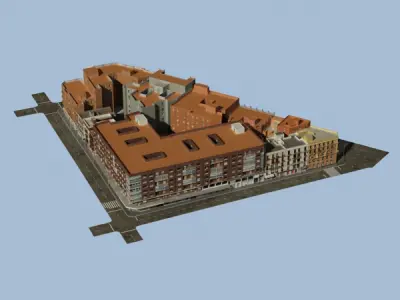 European City Block 03 Low-poly 3D model