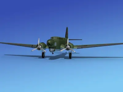 Douglas B-18A Bolo Russian 3D model