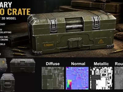 Military Ammo Crate Game Ready 3D Asset  Low-poly 3D model