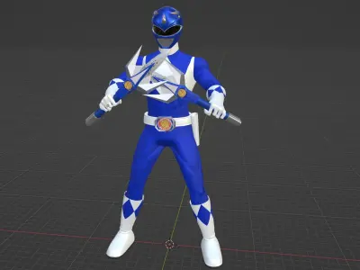 Blue Ranger - Mighty Morphin Power Ranger 3D model