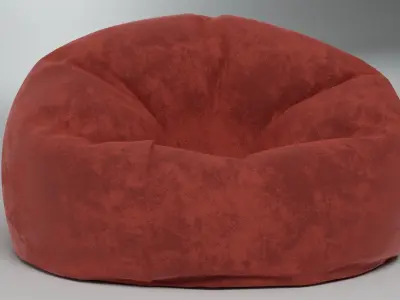 Red Velvet Bean Bag Free 3D model