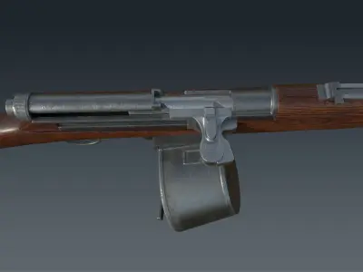 Mondragon WW1 rifle game-ready PBR Low-poly 3D model