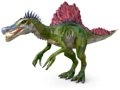 Dinosaur Spinosaurus Lowpoly Art Style Animal Low-poly 3D model