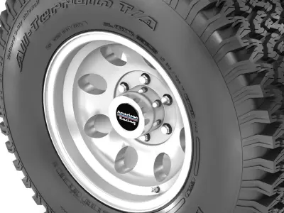 OFF ROAD WHEEL AND TIRE 3D model