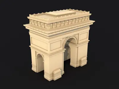 5 Famous Landmark France Sightseeing 3D Print Low Poly Low-poly 3D model