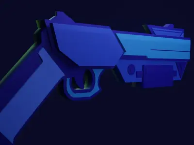 Sci-fi Gun Model Free low-poly 3D model