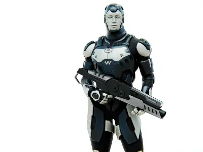 MECHA SOLDIER-D  Rigged for Unreal Engine - Unity - MIXAMO  3D model