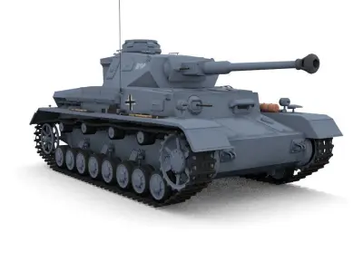 Panzer IV Ausf F2 Medium Tank 3D model