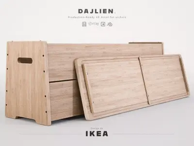 IKEA Dajlien Bamboo Gym Bench Stool Free 3D model