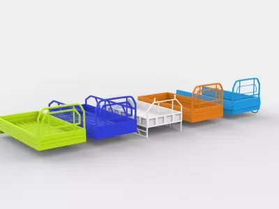 pickup truck body set 3D model