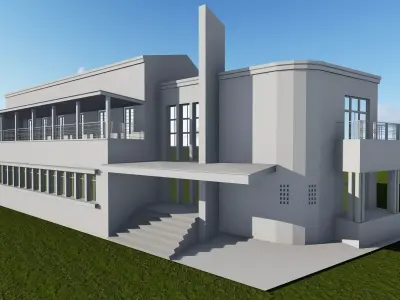 Havana Architecture and Engineer Union Center UNAICC Building Low-poly 3D model