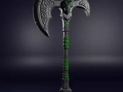 Stylized Fantasy Axe Low-poly 3D model order