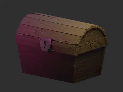 Treasure chest 1 Low-poly 3D model