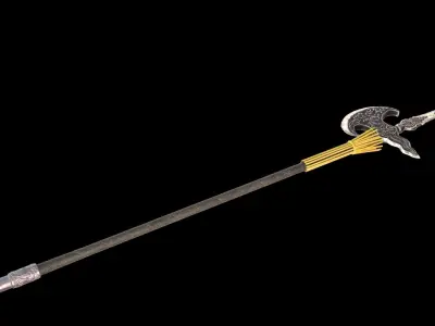 Banished Knights Halberd from Elden Ring Free low-poly 3D model