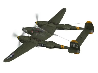Lockheed P-38 Lightning - Skidoo 3D model