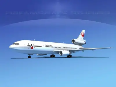 Douglas DC-10 Japan AirLines 3D model