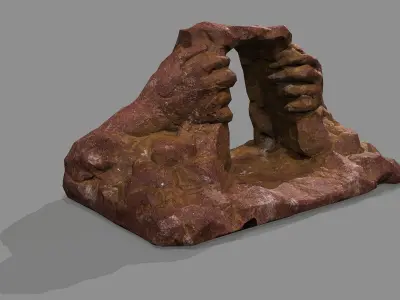 Cave Entrance Desert rock 03 Low-poly 3D model