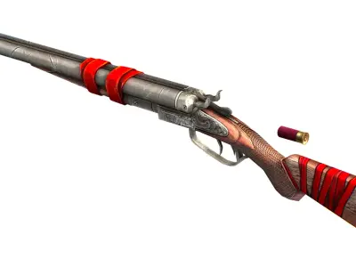 Double Barrel Shotgun 1 Low-poly 3D model