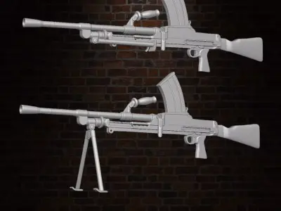 Bren Light Machine Gun 3D printables for action figures 3D print model
