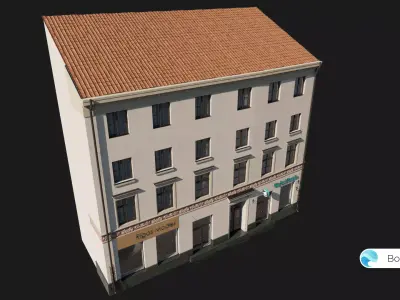 Old Riga Building 3D model Low-poly 3D model Low-poly 3D model
