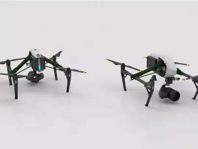 Industry level unmanned aerial vehicles Low-poly 3D model