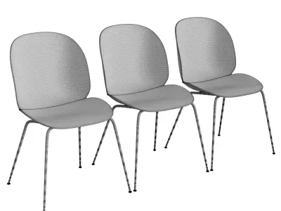 Beetle Dining Chair Un-Upholstered Conic Base 3D model