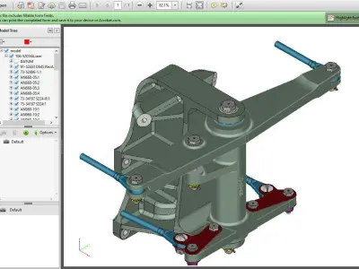 P-51D Mustang Sub Assembly Rudder Steer TW Control Fus Sta 300 3D print model
