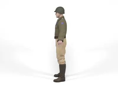 Allied General Low-poly 3D model