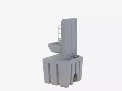 Compact Outdoor Handwash Station with Foot Pump 3D Model 3D model