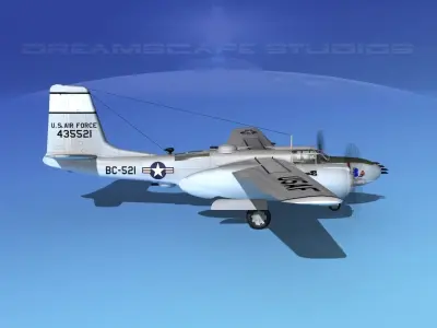 Douglas B-26B Invader V04 USAF 3D model