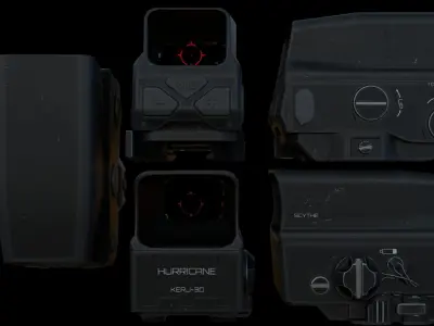 Hurricane Holographic Sight Low-poly 3D model