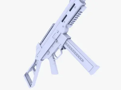 UMP 45 Submachine Gun Low-poly 3D model
