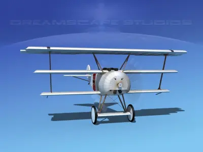 Fokker DR-1 Triplane V13 3D model