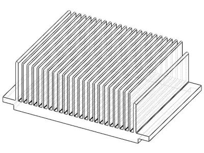 Aluminum Extruded Heat Sink MOD AL-06hs Low-poly 3D model
