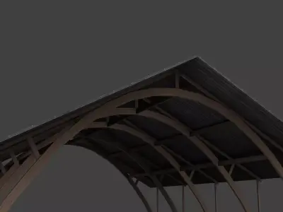 Swedish Air force Cold war Forest base Hangar BAS60 Low-poly 3D model