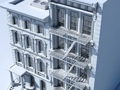 Commercial Building Facade 04 3D model