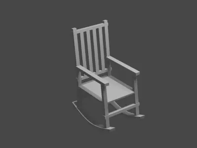 Rocking Chair with Pillow Free low-poly 3D model