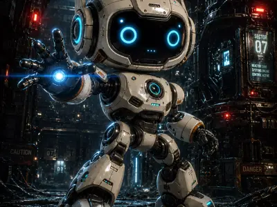 Cute Cinematic SciFi Robot GameReady Companion 3D model
