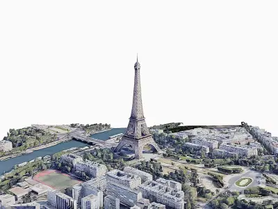 Eiffel Tower Low-poly 3D model