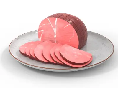 Meat snacks and cabanossi Honey Glazed Ham Slices Low-poly 3D model