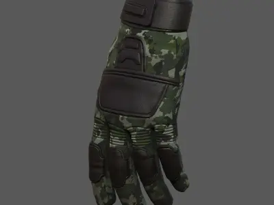 Gloves military combat soldier armor scifi fantasy 3d human  Low-poly 3D model