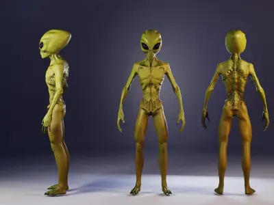 Alien monster Low-poly 3D model get