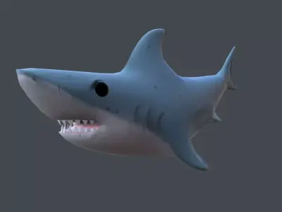 Low poly shark with animations Low-poly 3D model