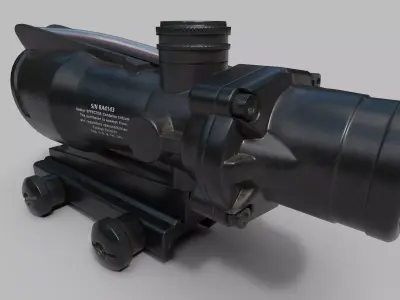 Trijicon ACOG Fiber Optic 4x Rifle Scope Low-poly 3D model