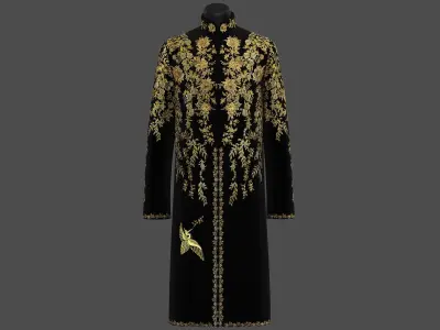 Elegant Long Coat 3D model