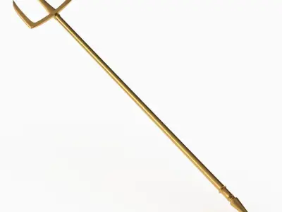 Trident golden pitchfork Free 3D model