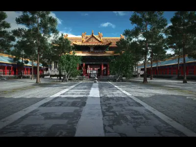historic building Confucious temple   Confucian temple 3D model