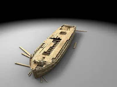 Wooden shipwreck 1 3D model